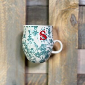 EUC. S s {Anthro} Homegrown Monogram Coffee Mug + Anthropologie Initial Tea Cup